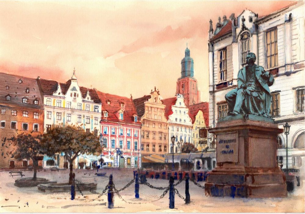 Wrocław 21x30cm Akwarela