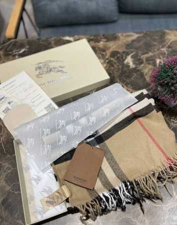 Шарф Burberry Палантин Барберри ШАРФ Барберрі в клітинку беж