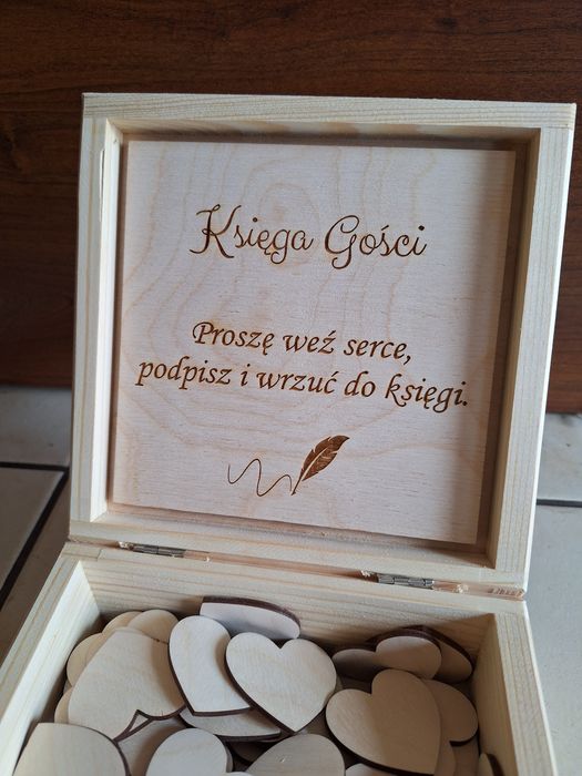 Księga Gości Serce Ślub Wesele Wrzucane Serca 3D
