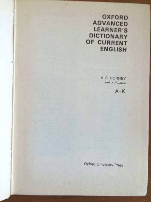 Learner’s dictionary of current English (słownik, hornby)
