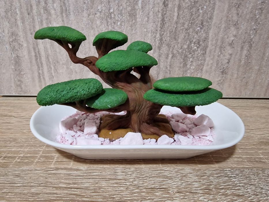 Drzewko Bonsai wydruk żywiczny ręcznie malowany ozdoba roślina prezent