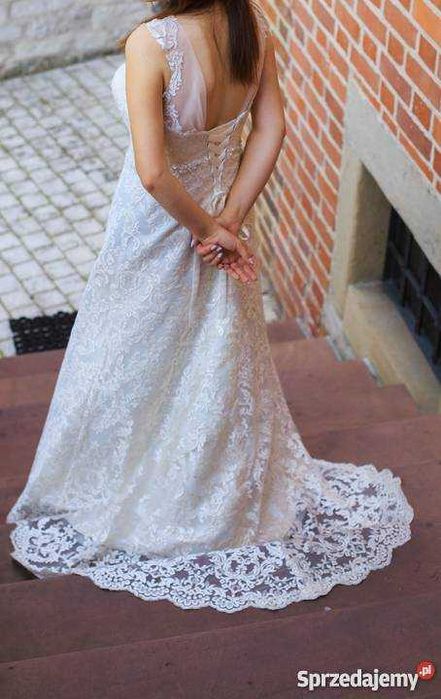 Śmietankowa/Ivory Suknia ślubna + welon gratis
