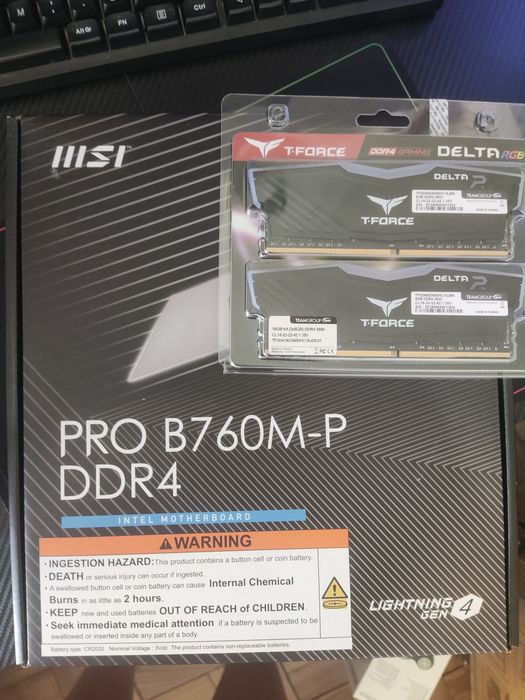 MSI B760M-P DDR4 + 2x 8Gb 3600Mhz T-Force RGB DDR4