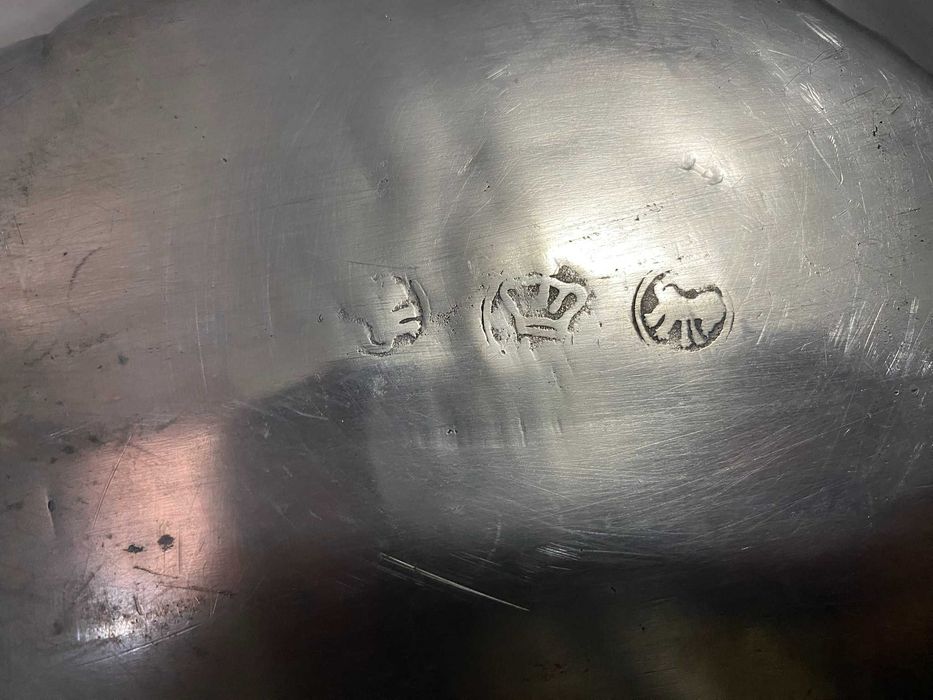 Gomil em Puro Estanho muito antigo - Jarrão com bacia grande