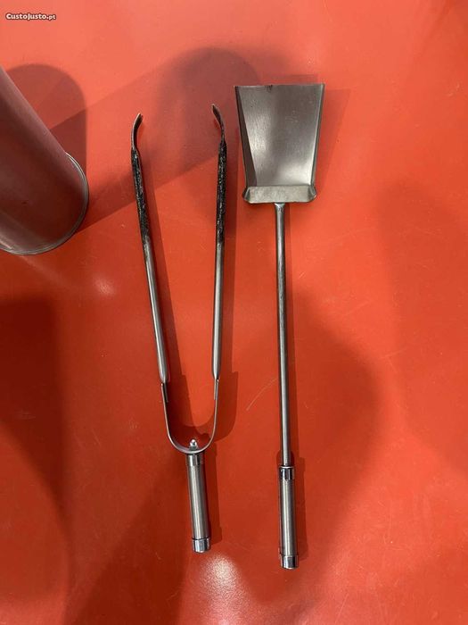Conjunto de utensílios para chaminé em inox