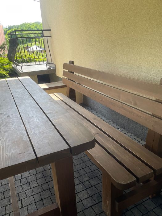 Ławka stół komplet ogrodowy drewniany