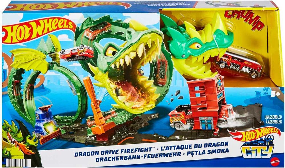 ОРИГИНАЛ! Трек Хот Вилс Огненный дракон Hot Wheels City Dragon Drive