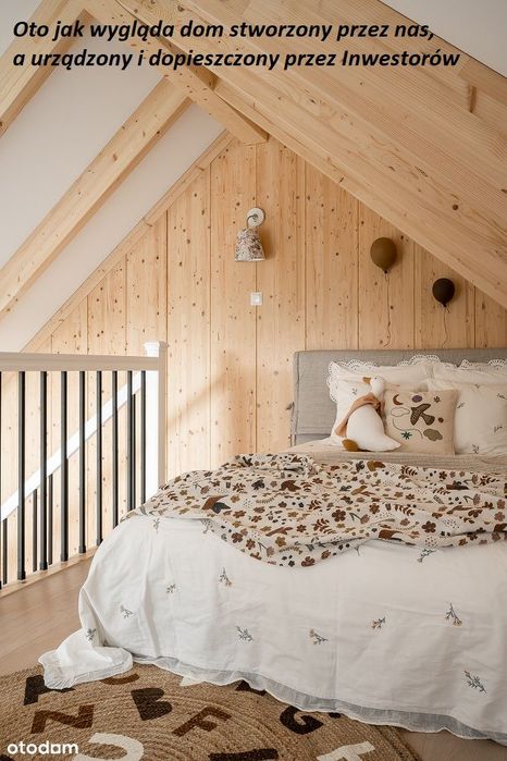 NOWY Dom  drewniany parterowy 93,5m² + Działka 966m² Siesławice
