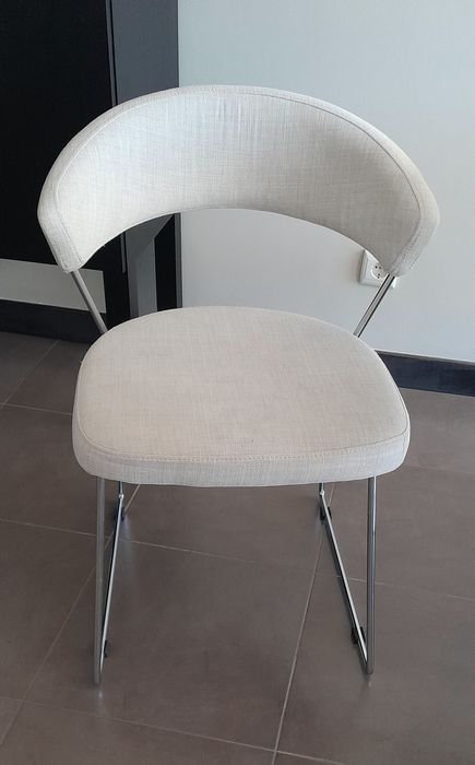 Cadeiras 6 Antarte cromado e forroadas em tecido 6 alta gama