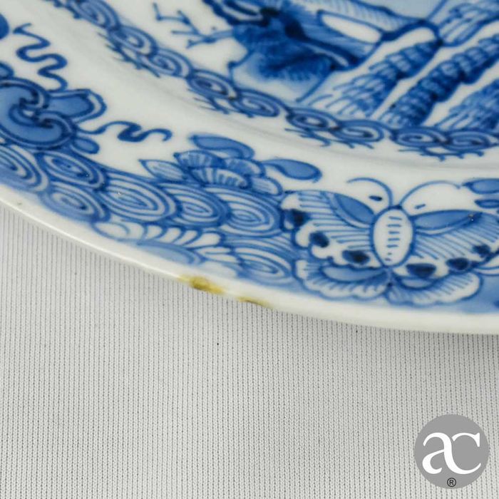 Prato porcelana da China, Pagodes e paisagem, Qianlong, séc. XVIII n2