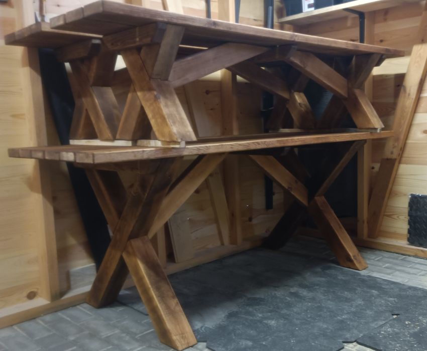 Meble ogrodowe stół + dwie ławki