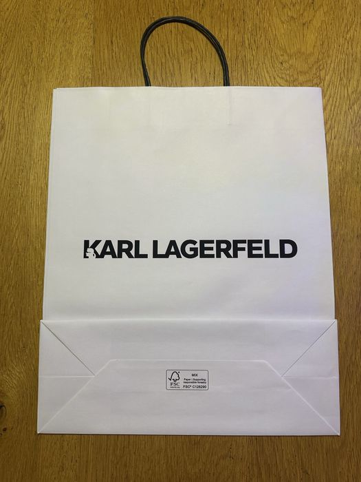 Torba torebka papierowa Karl Lagerfeld biała duża
