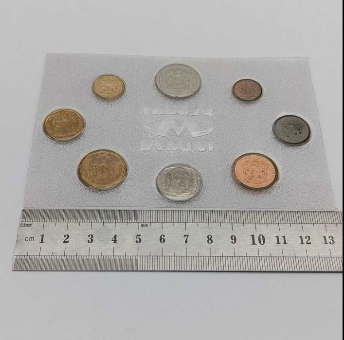 Conjunto de moedas da Casa da Moeda da África do Sul de 1990 - não circuladas, incluindo a moeda de R1 de P.W. Botha.