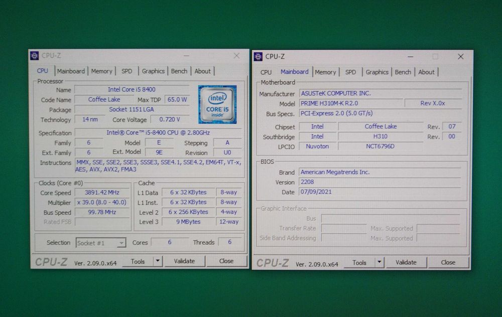 Asus Prime H310M-K R2.0 | Intel i5 8400 | 8GB DDR4 | Zestaw |
