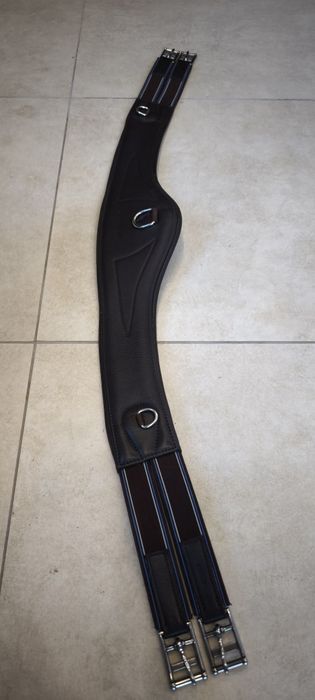 120 cm brązowy/czarny półksiężyc popręg skórzany