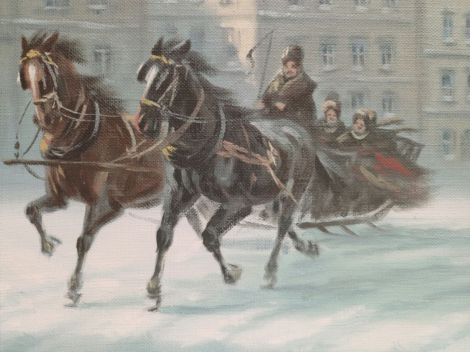 Stary obraz na płótnie Georges Csapo