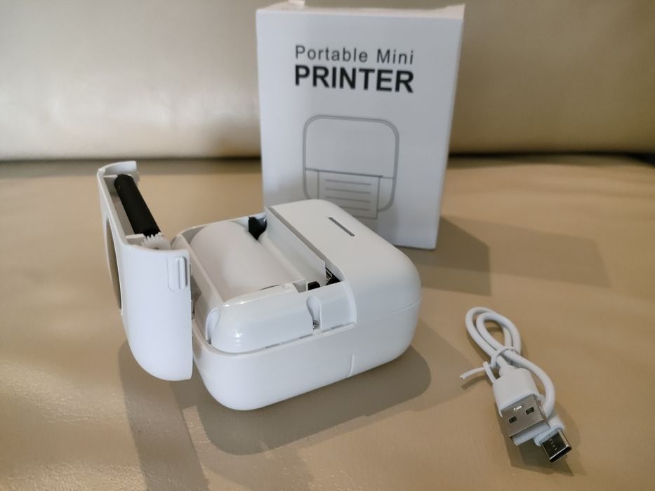 Przenośna mini drukarka termiczna ładowana usbc