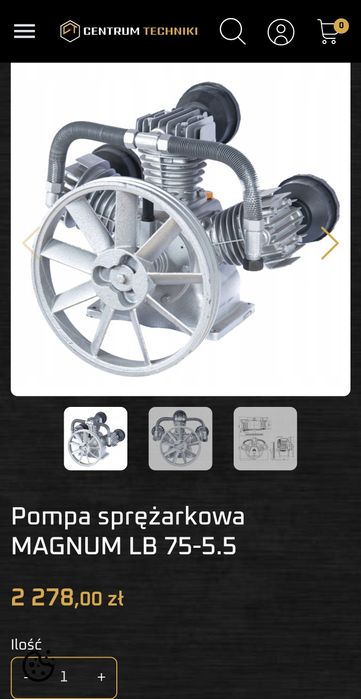 Pompa spreżarka  kompresor 7,5 kW 1085L/MIN Magnum  Walter Remza