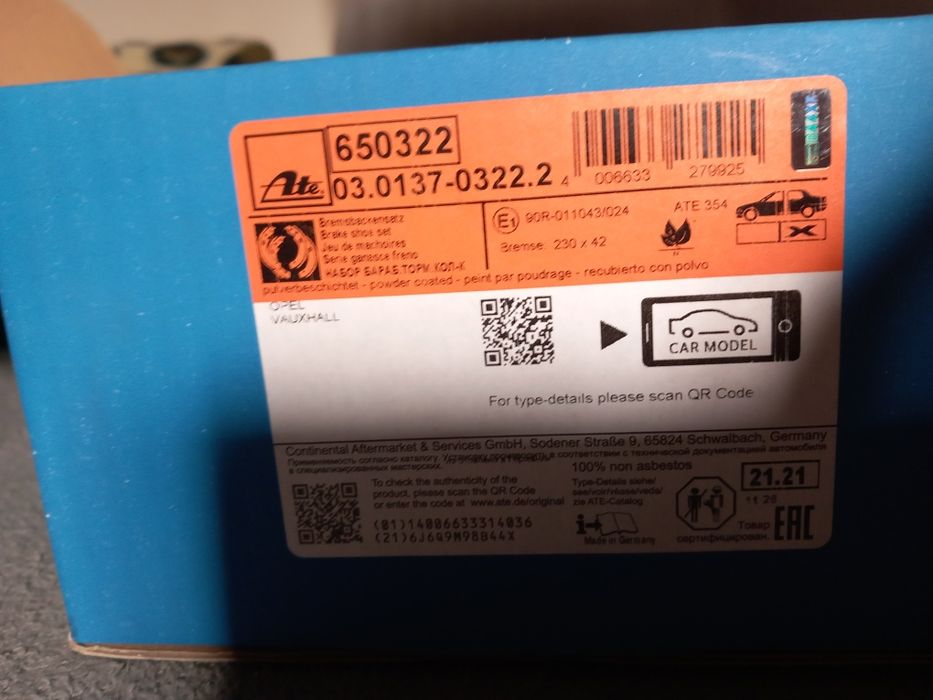 Szczęki Hamulcowe Ate 230x42 do Opel Astra