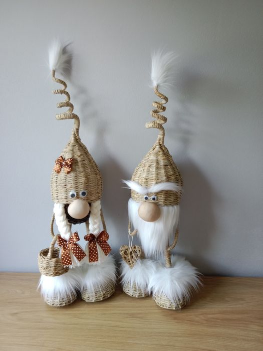 Duże Skrzaty z wikliny papierowej ręcznie robione