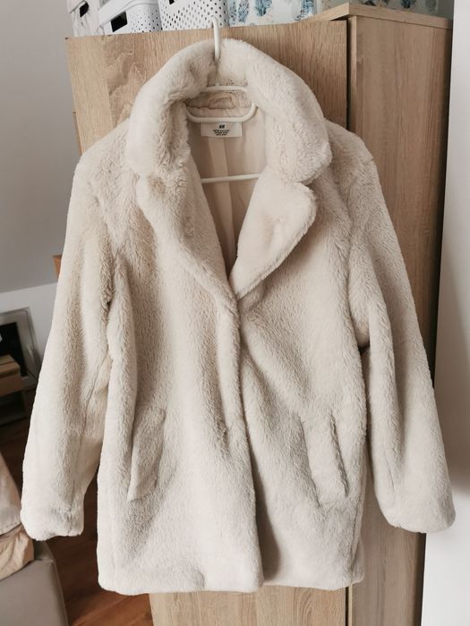 Futro beżowe H&M dziewczęce rozmiar 170 jak nowe