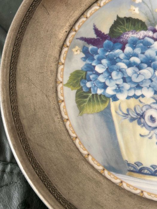 Prato decorativo com estanho