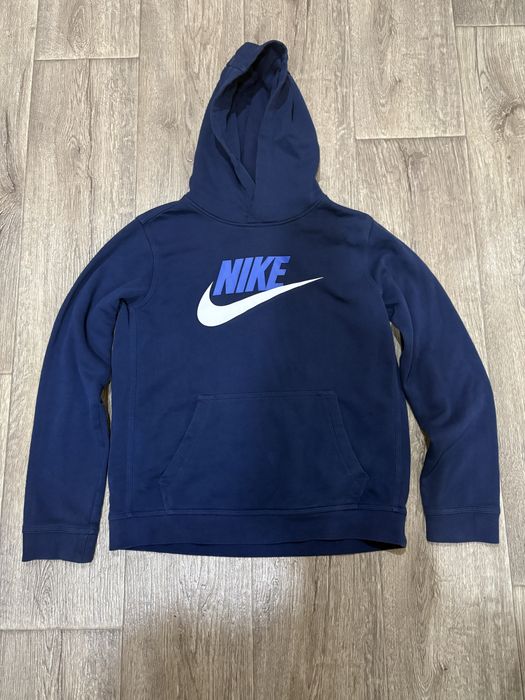 Худі Nike темно-синє оригінал з великим лого