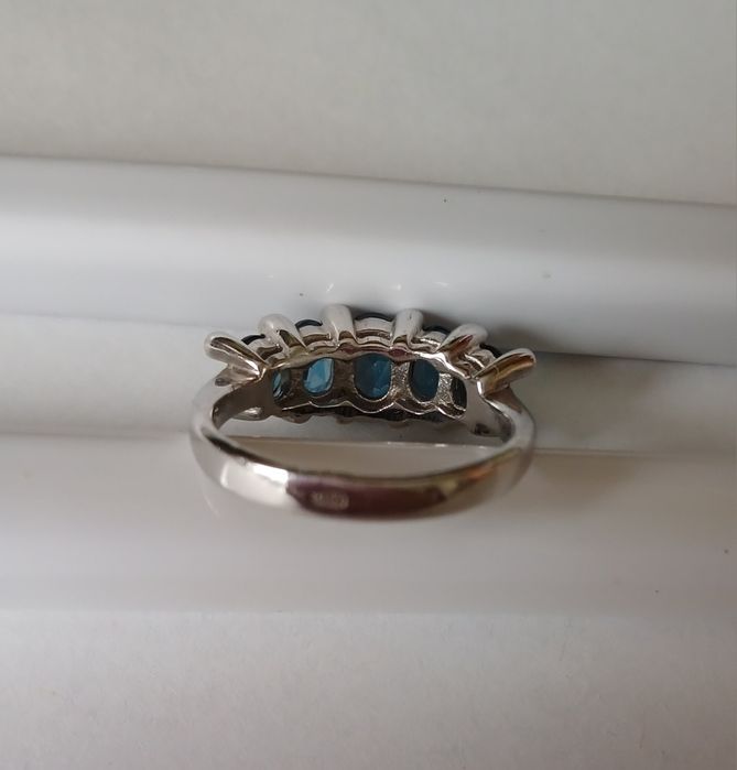 Кільце срібло 925 з топазом лондон блю