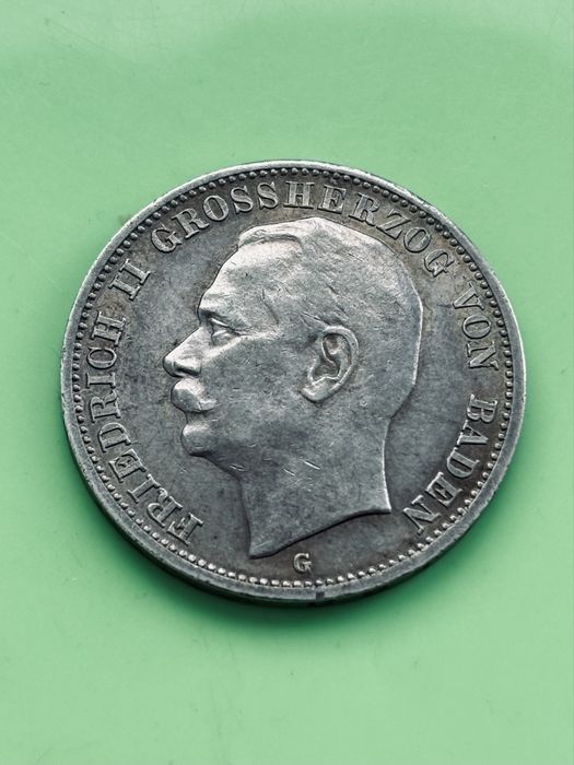 Срібна монета 3 марки 1914, Баден