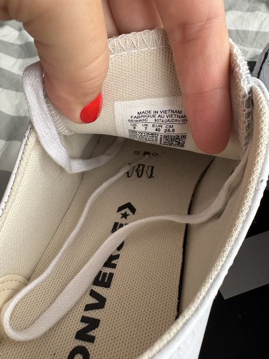 Converse skorzane białe 40