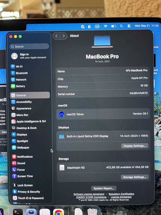 MacBook Pro 14” M1 Pro 16GB RAM 512GB SSD – 2021