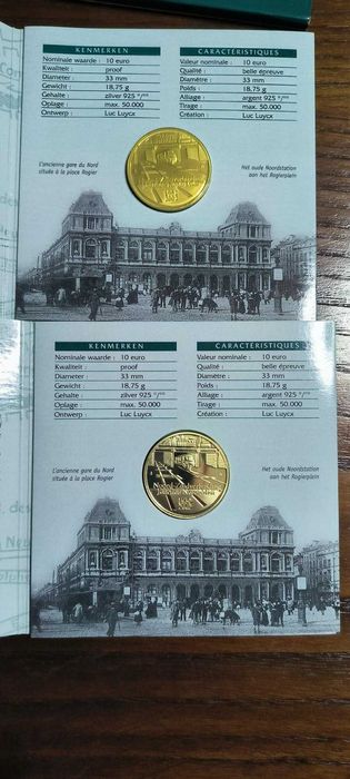 10€ bélgica proof  noord zuid prata