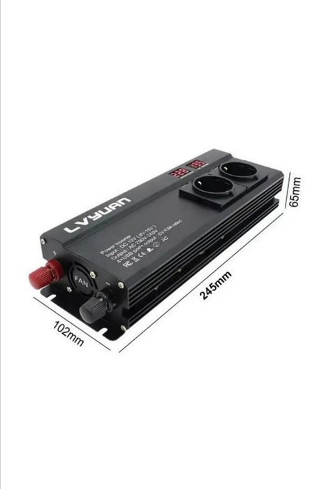 Інвертор 12V-220 "LVYUAN 2000W"  4USB,