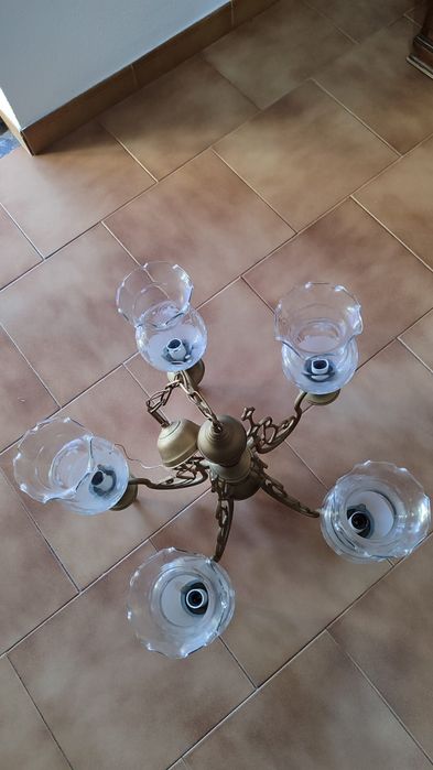 Candeeiro ferro dourado