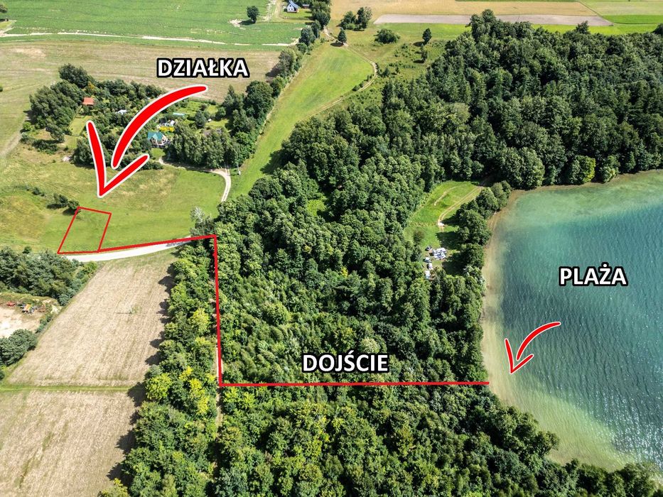 Działka rekreacyjno/budowlana nad jeziorem Mausz – Sulęczyno | 150 m do plaży