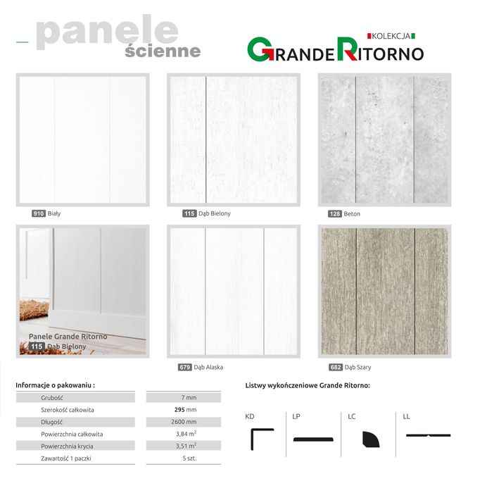 Boazeria, panele ścienne KOSPAN GRANDE RITORNO Białe i inne wyprzedaż