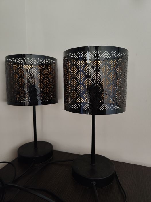 Dwie lampki nocne Tuluza czarno-złoty kolor