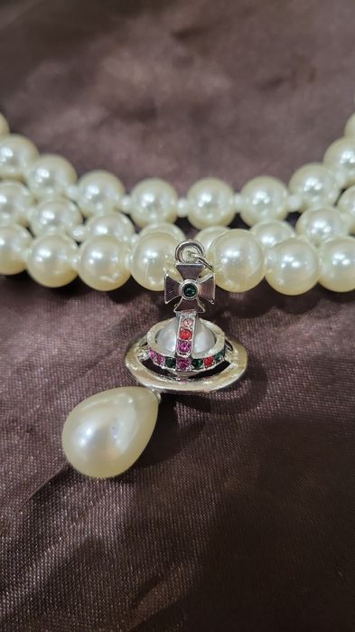 Прикраса Vivienne Westwood широке кольє з перлинами