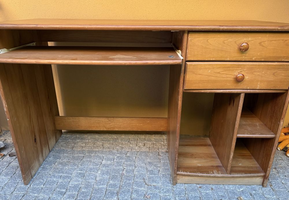 Mesa secretaria pinho p/ computador e gavetas