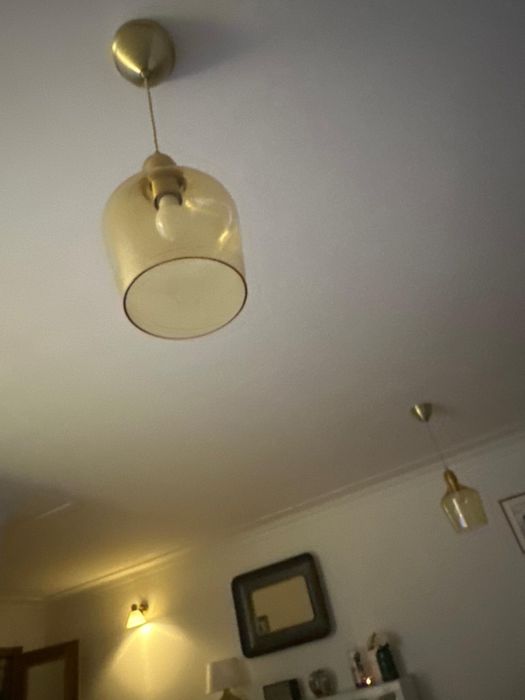Candeiero tecto ikea dourado