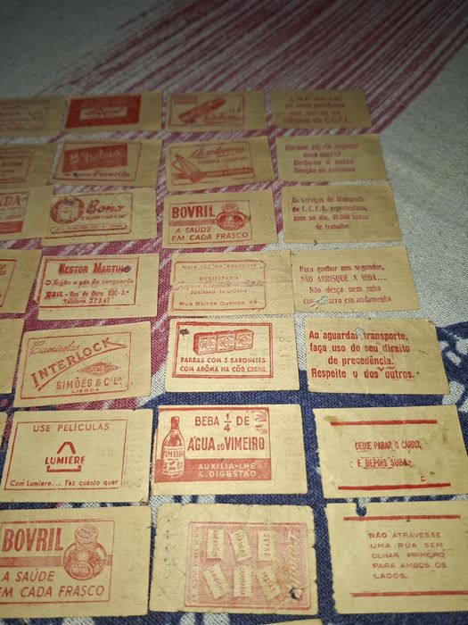 Bilhetes Carris anos 50-60 com publicidade + 100 raros