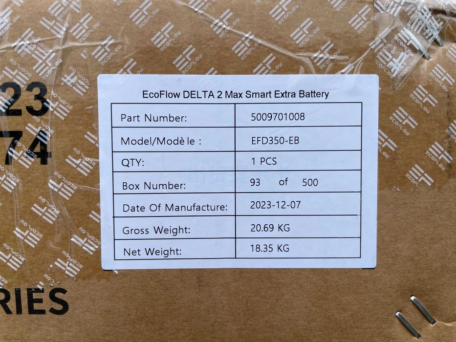 Батарея EcoFlow DELTA 2 Max Extra Battery [EFDELTA2MaxEB, EFD350-EB]