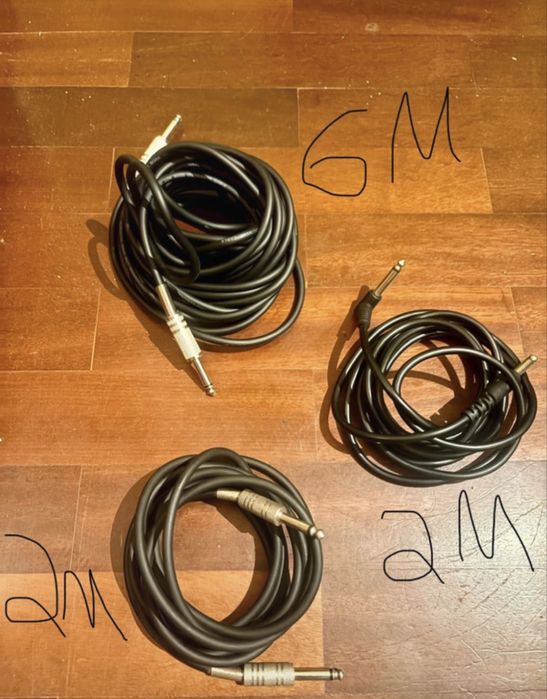 3 Cabos P10 para Guitarras
