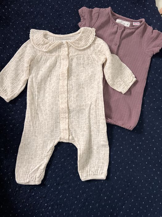 Zara 3-6 міс, ромпер/ пісочник та мусліновий костюмчик