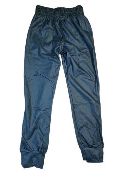 Spodnie joggery ekoskóra ocieplane butelkowa zieleń Miego M/L