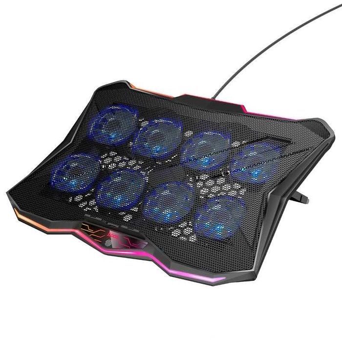 Кулер для ноутбука до 17" HOCO DH26, RGB, 8 вентиляторов, регулятор