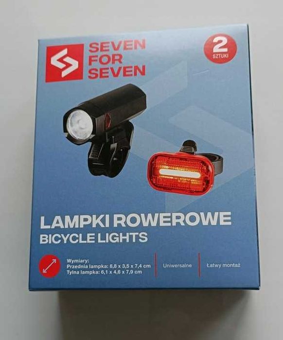 OŚWIETLENIE LAMPKI ROWEROWE Przód i tył Kompletny ZESTAW z Bateriami