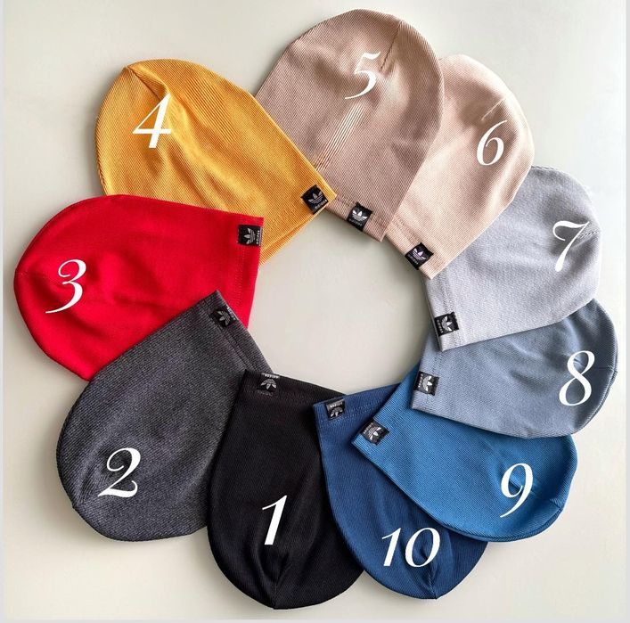 Шапки весна рубчик одинарні подвійні