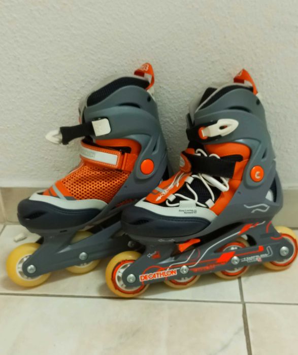 Kit Patins em Linha Decathlon + Proteções Powerslide + Saco!