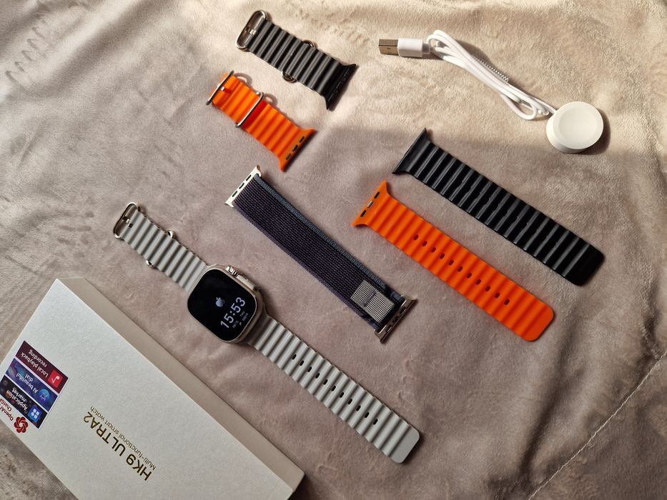 Watch HK9 ultra 2 max, zestaw z 4 paskami,